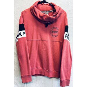 Victorias Secret Pink Womens Cowl Neck Pullover Sweatshirt Large Rose Pink